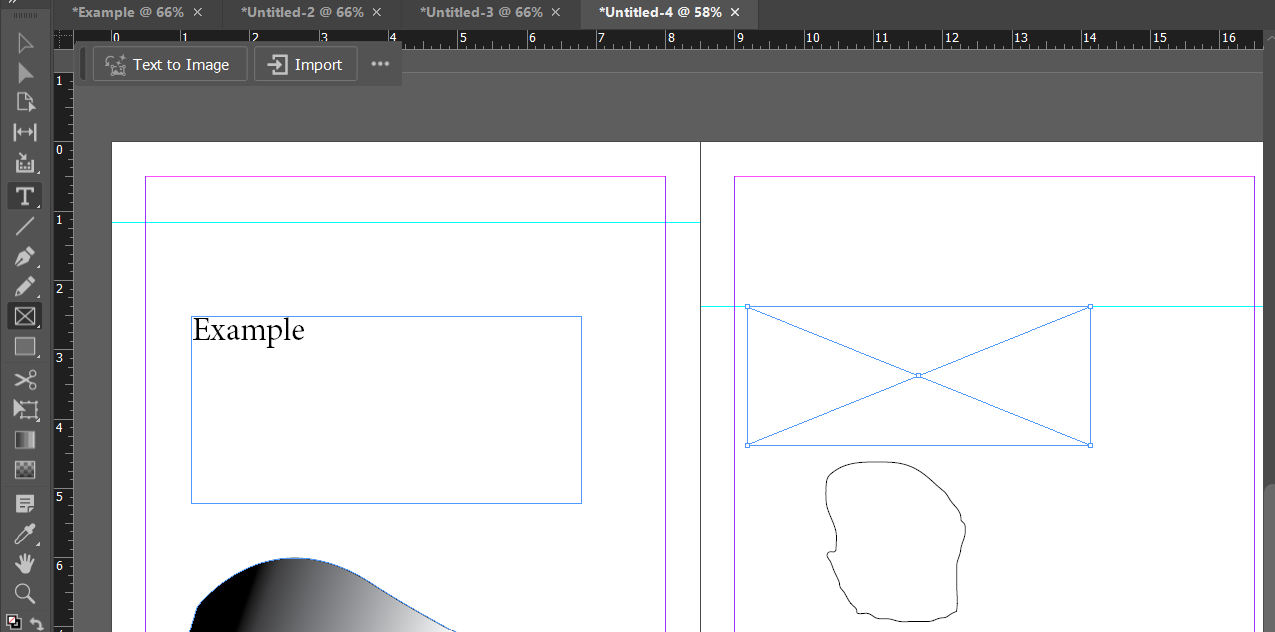 InDesign's File menu open with Place highlighted, showing its keyboard shortcut Ctrl+D, alongside Place from CC Libraries, Generate, Import XML, and Import PDF Comments.