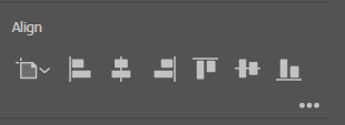The Align panel's row of icon buttons for horizontal and vertical alignment and distribution options.