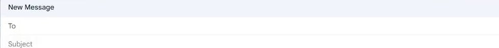 A real Gmail New Message window, showing the empty To and Subject fields